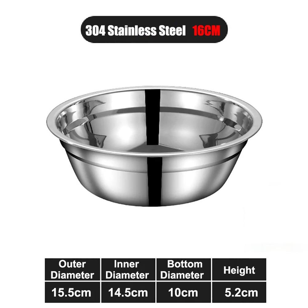 New Round 304 Stainless Steel Bowls Thicken Multiple Sizes Prep Bowls Serving Bowls