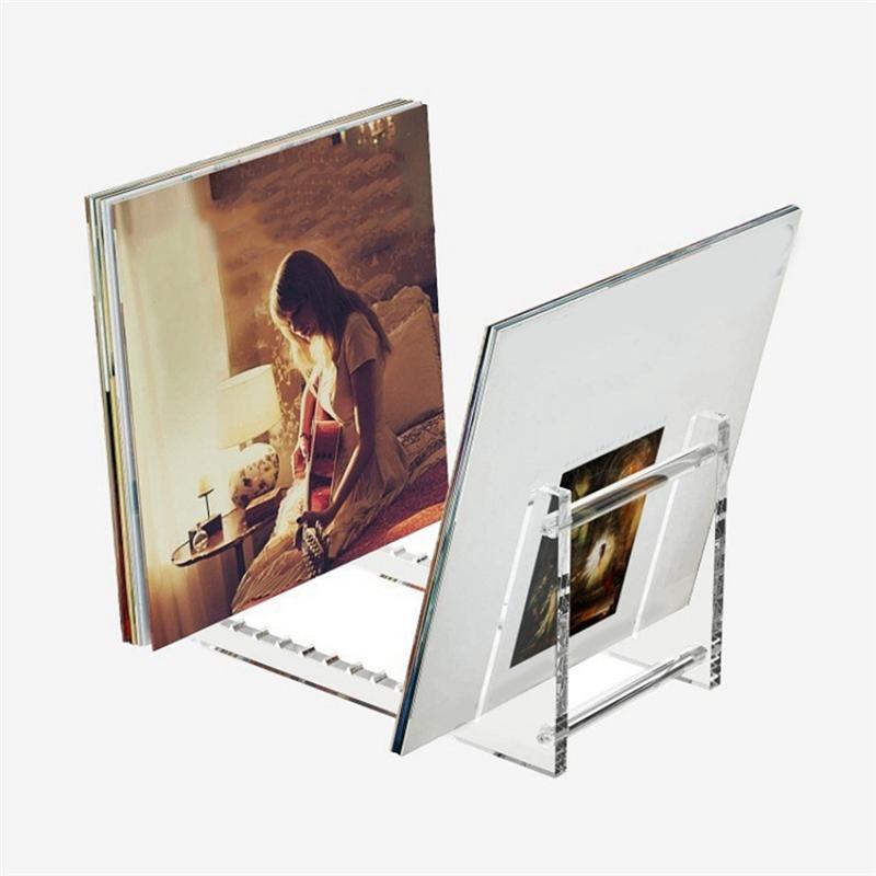Practical-Clear Vinyl Record Stand Holder For Desktop Album Storage, Acrylic Vinyl Record Shelf Display