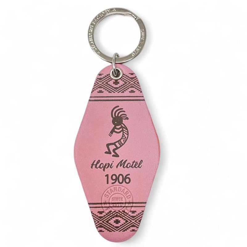 

[Standard Factory] motel Hotel key ring genuine leather key ring men s ladies pink mkr-014a