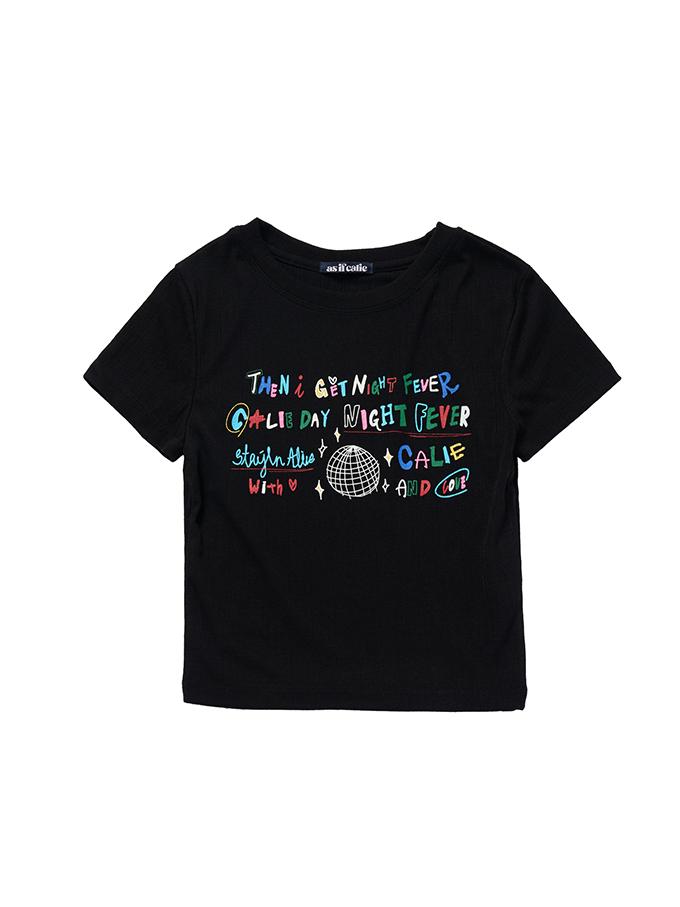 ASIF CALIE Discoball Crop Tshirt Black
