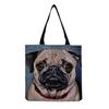 Women Vintage Linen Tote Bag - Large Capacity Dog Print Shoulder Handbag for Casual & Grocery Shopping KTB