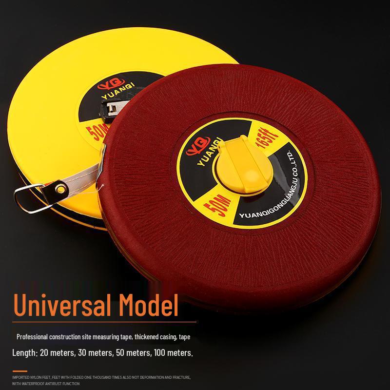 50m Waterproof Fiber Tape Measure - Durable Soft Engineering Measuring Tape for Precise Measurements