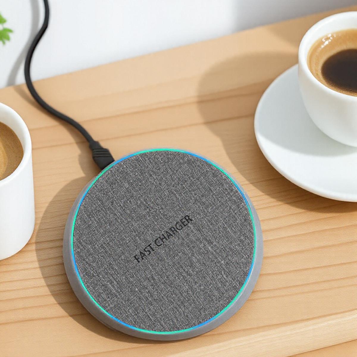 

10W Fast Wireless Charger Pad Compatible with iPhone Samsung Huawei Xiaomi Qi Certified Charging Station for Mobile Phones сірий колір