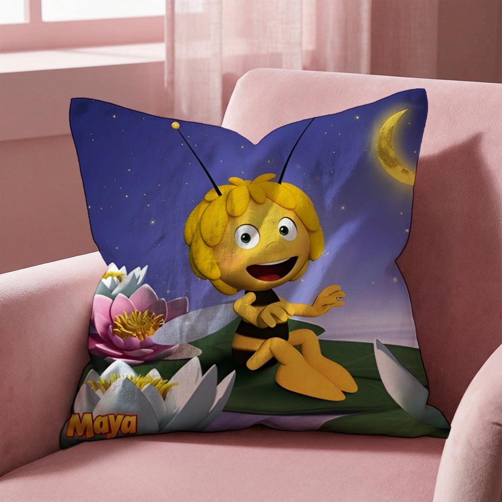 Maya the Bee Cushion Cover Multi-Scene Pillow Cover for Home & Car - Reversible, Soft & Durable for Daily Use