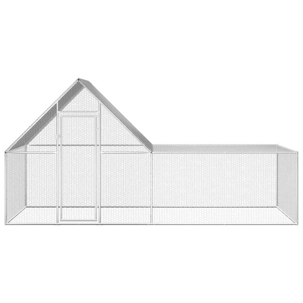 Vidaxl Voliera per Galline, 4 X 2 X 2 M, Acciaio Zincato