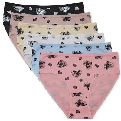 Damen-Unterwäsche, hohe Taille, Baumwolle, Übergröße, Damen-Schlüpfer, Slips, Schlüpfer, 6 Stück/Menge