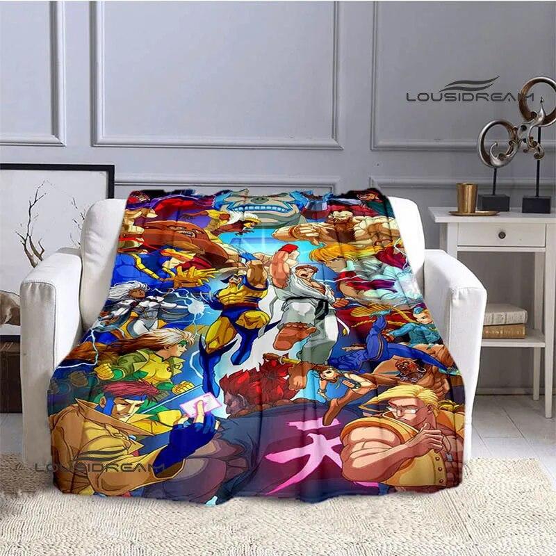 Classic Game Street Fighter Printed Blanket Flange Warm Blanket Bed Linings Home Travel Blanket Picnic Blanket Birthday Gift