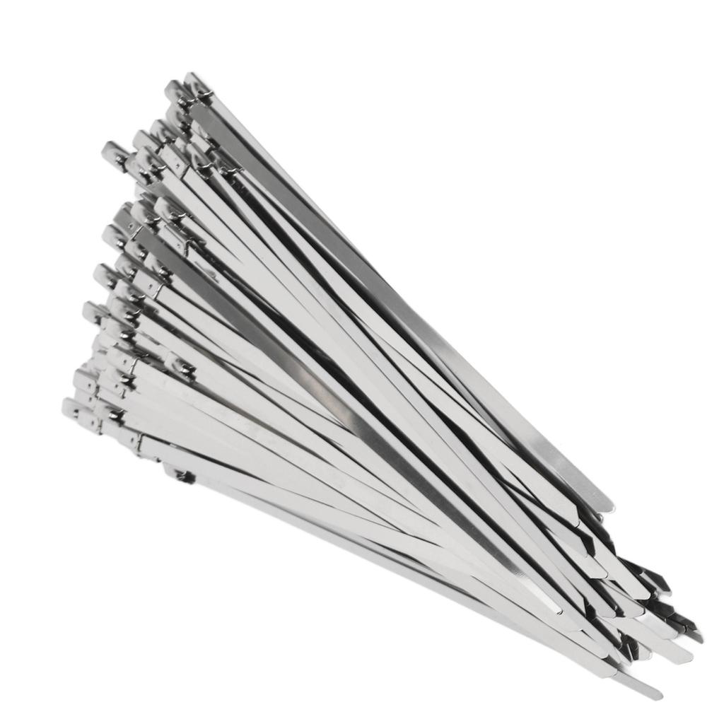 200Pcs Stainless Steel Cable Tie 4.6mm Width Hose Zip Tie Self Locking Set Kit for Wire Line