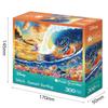 EPOCH Jigsaw Puzzle Disney Stitch X 38 with Spatula and Decorative Stickers 300-piece -Sunset Surfing- (26 Cm) 73-406s Glue,