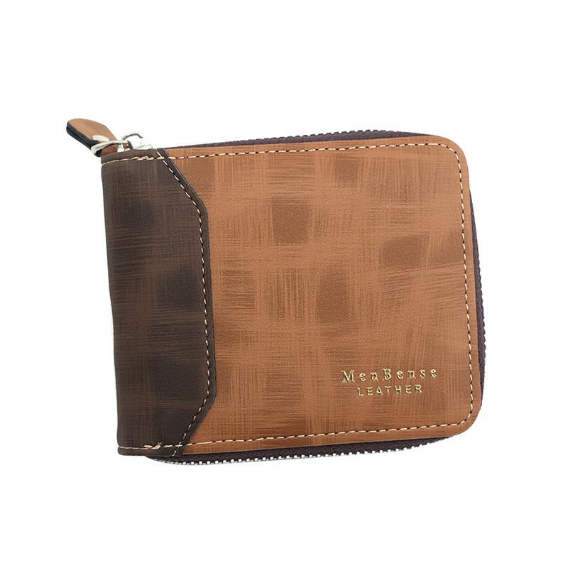 Schoolbag new men's wallet fashion pu matte men's short wallet wallet wallet multi-card zipper bag directly from the manufacturer