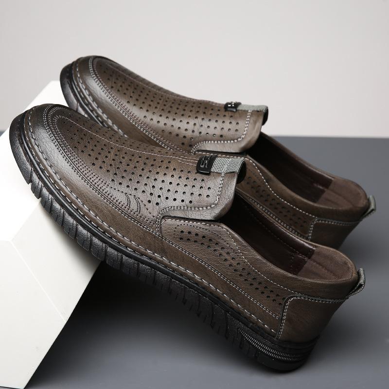 Leather Shoes New Men's Soft Cowhide Business Casual Doudou Shoes Men's Soft-soled Casual Shoes Men's Soft-soled Non-slip Lazy