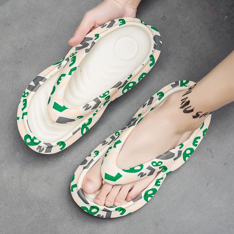 

Модные женские пляжные шлепанцы для дома и улицы, тапочки на платформе для влюбленных, летняя обувь, женские сандалии на толстой подошве, модные женские и мужские шлепанцы 36-37(23-23.5cm) бежевый