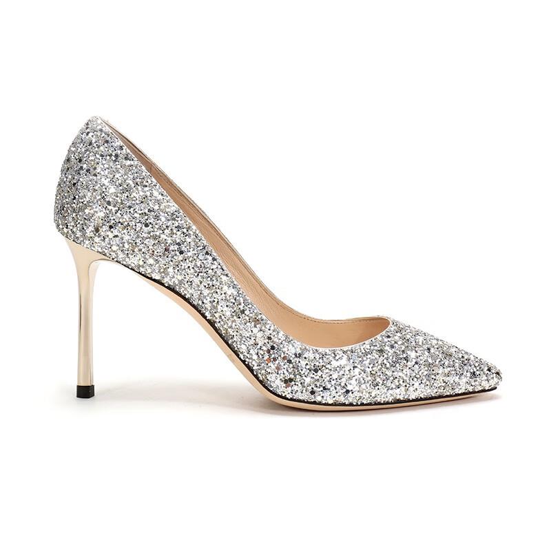 Jimmy Choo Women's Romy 85 Glitter Fabric High Heels