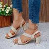 Fashion Ladies Shoes 2024 Hot Sale Buckle Strap Women's Sandals Fashion Peep Toe Office and Career New Plus Size Heeled Sandals Zapatos