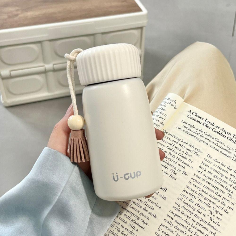 Simple 250/400ml Insulated Water Bottle Leak-proof Pocket Flask Mini Thermal Cup Portable Stainless Steel Travel Coffee Mug