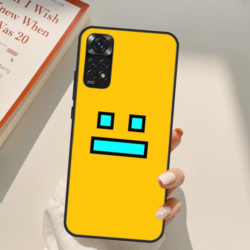 Geometry Dash Case For Xiaomi Redmi Note 11 10 Pro 8 9 9S 10S 11S 9A 9C 10A 10C K40 K50 Gaming Cover