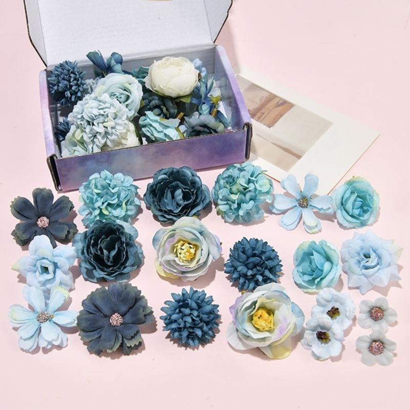Set mit 40 künstlichen Seidenblumen für Hochzeitssträuße Rosen Pfingstrosen Dahlien Realistische Floralien Tischdekorationen