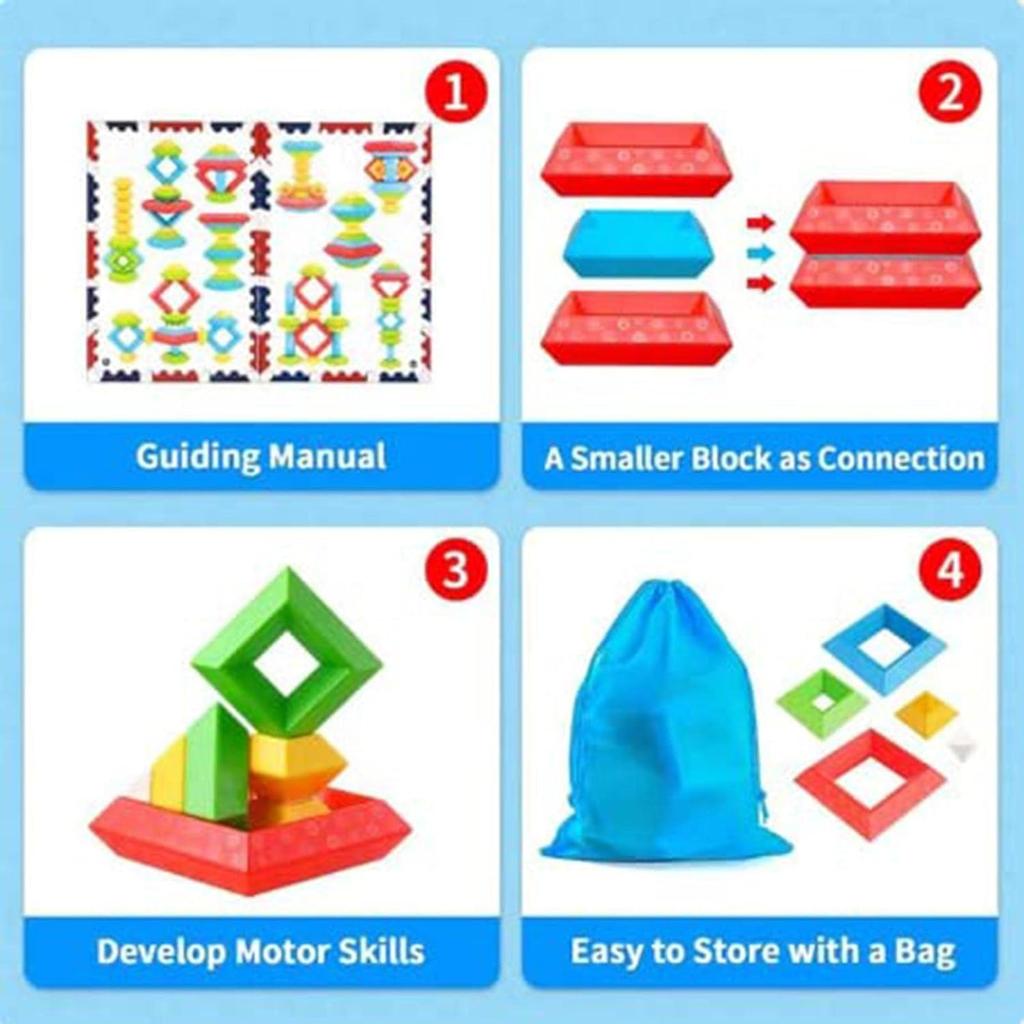 30 45 Pieces 60 15 Pyramid Building Block Blocks Toys 3d Educational Toy Stacking Blocks Creative Montessori Toy For Children Aged 1 2 3 4 5 Years