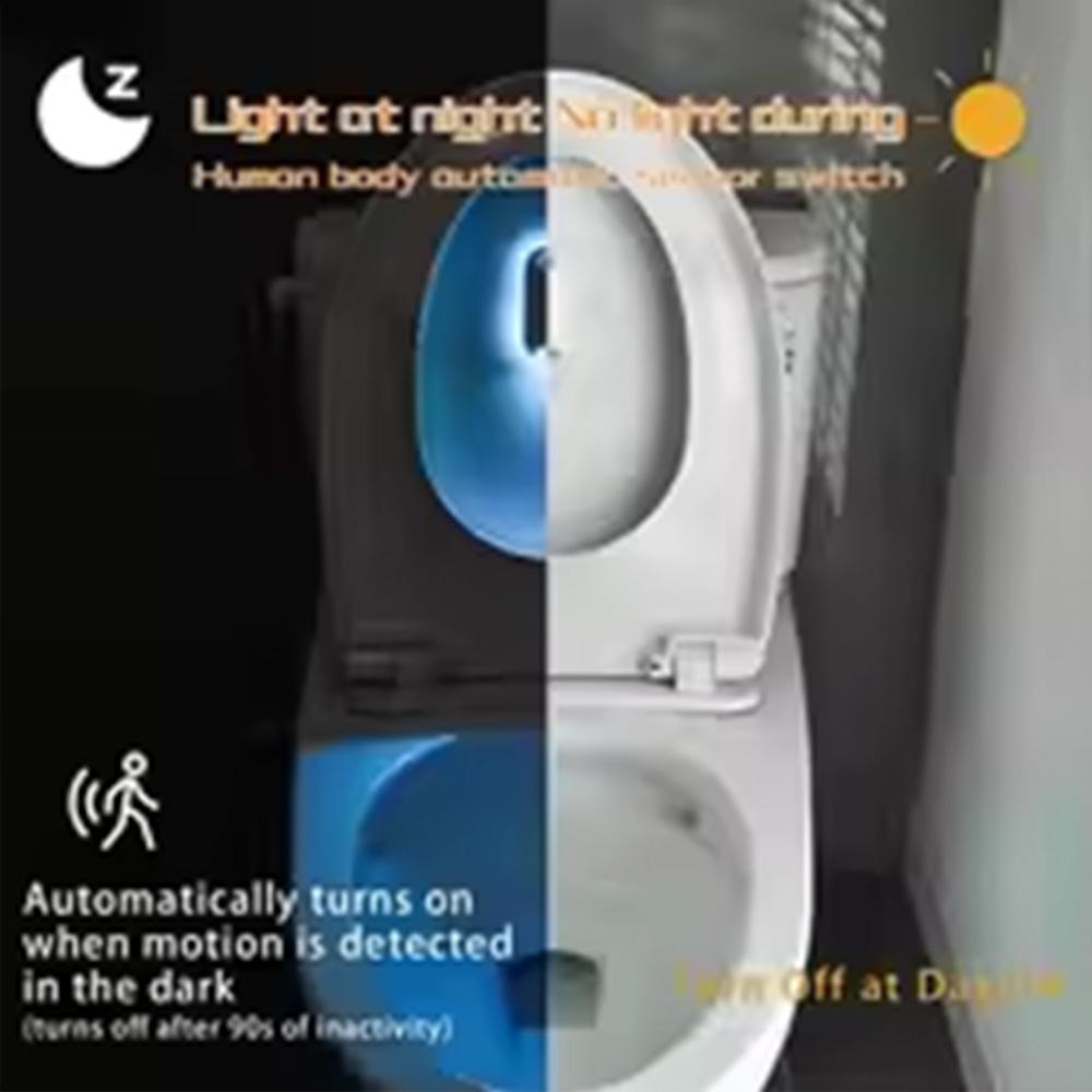 HOMEFISH Toilet Night Light Motion Sensor Light Toilet Bowl Light RGB 7Color Changing For Bathroom Decoration