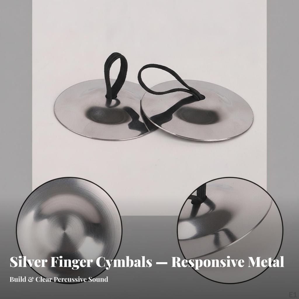 Metal Finger Cymbal | Compact 5.3 Cm Diameter, Smooth Reflective Surface, Hand with