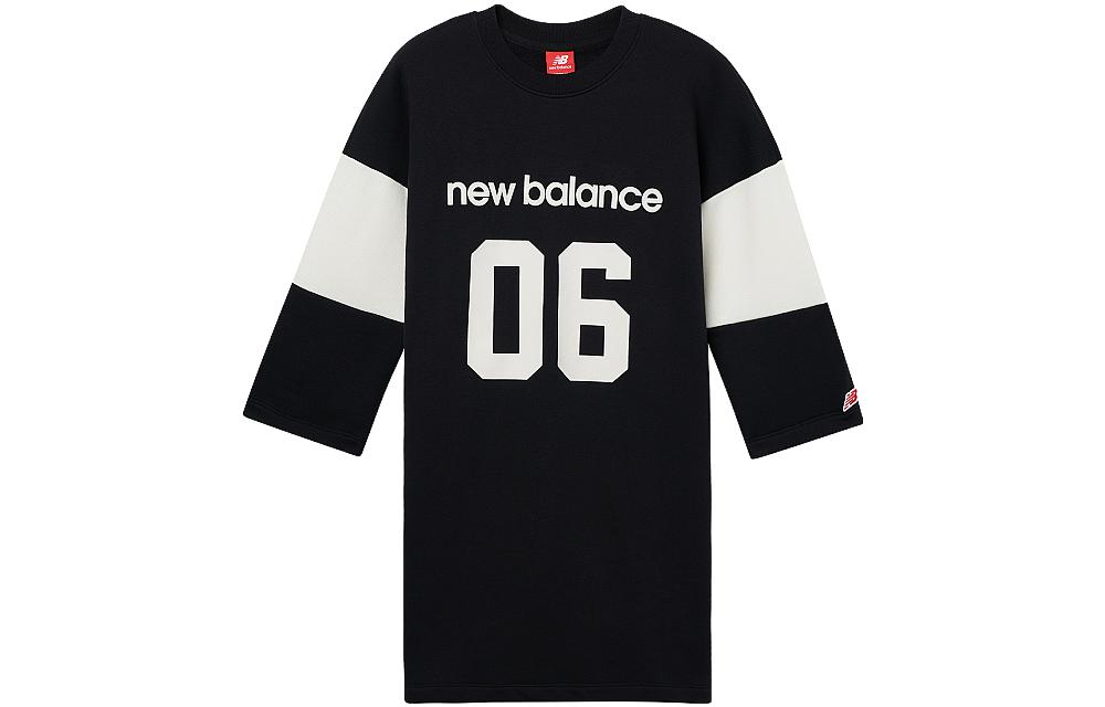 

New Balance Long Sleeved Dresses Women s Black Crew Neck Moderate Mid Length AWD93501-BM S