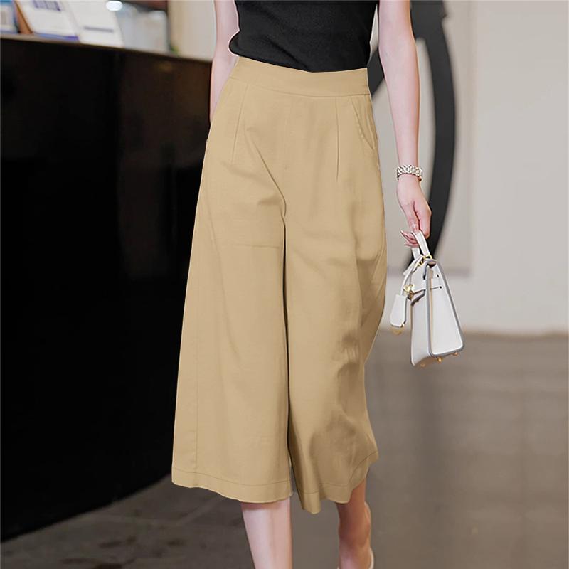 ZANZEA Women Casual Solid Color Loose Summer Capris Pants