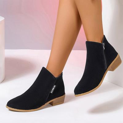Damen Wildleder Spitzschuh Knöchel Chelsea Boots Flats Schuhe 2024 Wintermode Walking Freizeitschuhe Gemütlich Trend Kleid Mujer Zapatos
