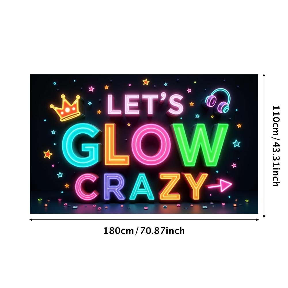 Neon Decoration Headphones Design Neon Party Banner Event Backdrop Party Prop Glow Party Banner For Night Event