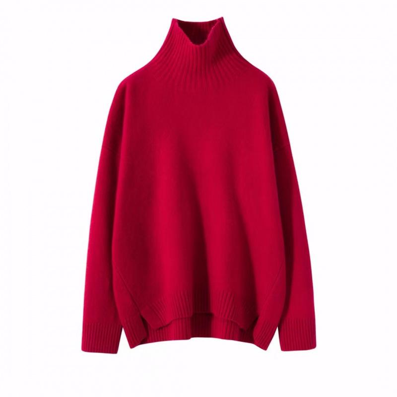 Cashmere Women's High Neck Loose Knit Sweater - Autumn Winter Edition