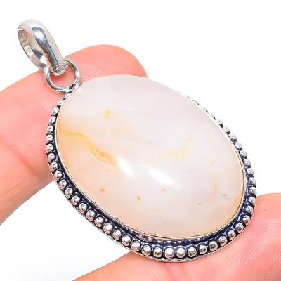 Natural Botswana Agate Gemstone Handmade 925 Sterling Silver Pendant 2.09" K5e48