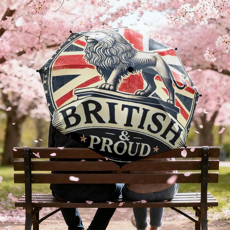 1 pz Design Artistico Bandiera Britannica Ombrello Portatile Pieghevole Struttura a Ossa di Ferro Struttura Ossea Ombrello da Esterno per Casa