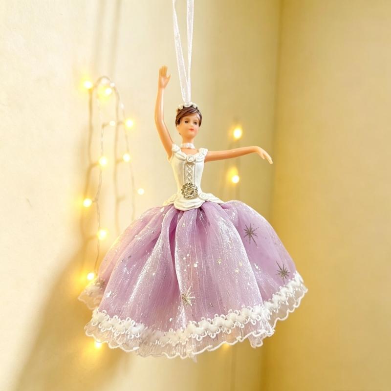 Fascinating Ballet Dancer Ornament Feature Detailed Tulle Skirt And Durable Plastic Construction Artistic Christmas Accessories