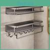 Bathroom Drill No Wall Shelves Mount Corner Shower Shelf Multifunction Shower Organizer Kitchen
