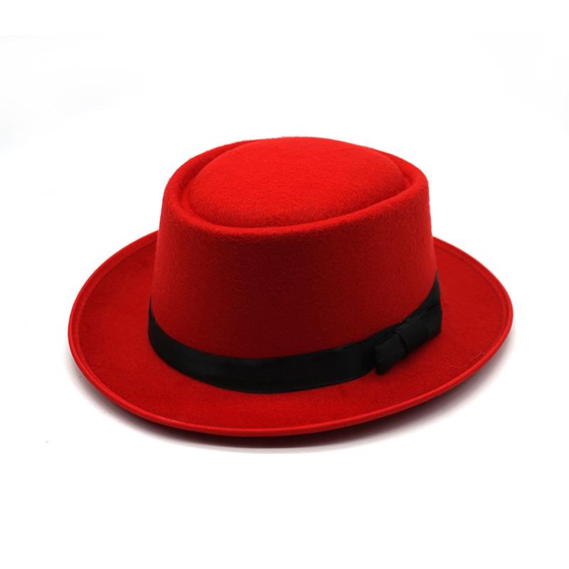 

Vintage British Style Bowler Hat with Black Ribbon Textured Solid Color Classic Derby Cap for Men Women Formal Casual Party Wear L (56-58cm) красный