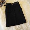 Dámský trend Ležérní manšestrové krátké sukně Žena s vysokým pasem Korejská módní minisukně Žena