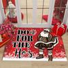 Plaid Pattern Christmas Entrance Doormat Spoof Santa Claus Rugs Personalized Gnome Doormat  Kitchen