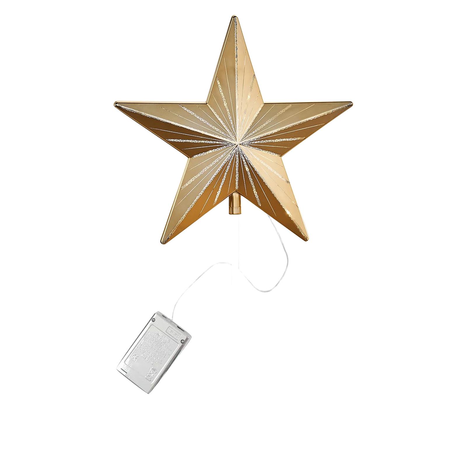 

Ночная 11-дюймовая насадка-клипса на рождественскую елку, светящаяся светодиодная акриловая звезда с мерцающими огнями, светящийся ночник для праздничного декора One Size