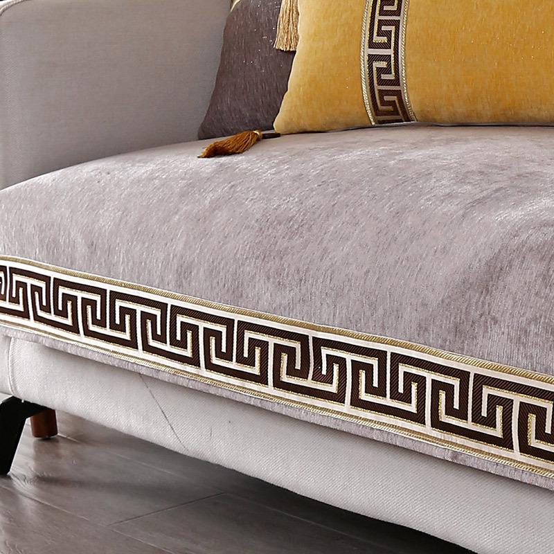 High-grade Classical Thicken Chenille Sofa Towel Modern Soft Anti-slip Sectional Sofa Cover Luxury Solid Color Couch Covers