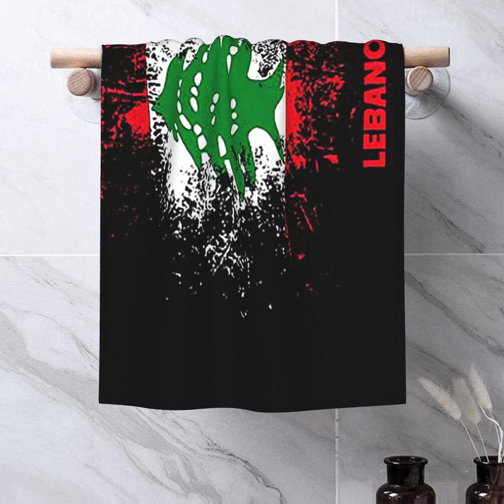 Lebanon Watercolor Lebanon Flag Lebanese Outfit Soft Face Towel Quick Dry Pool Bath Cotton Towels Breathable