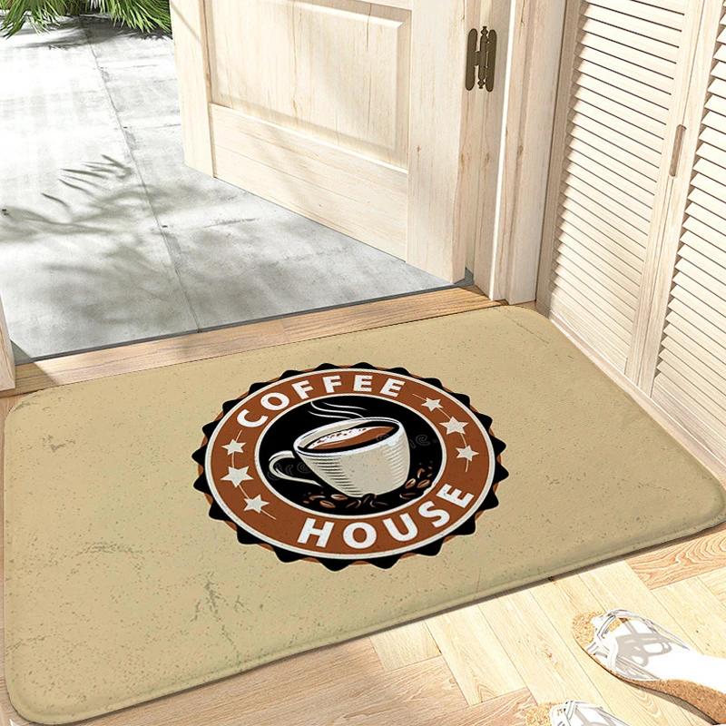 Café Carpet Entrance of House Bathroom Mat Anti Slip Hallway Veranda Floor Soft Rug for Bedroom Modern Home Decoration
