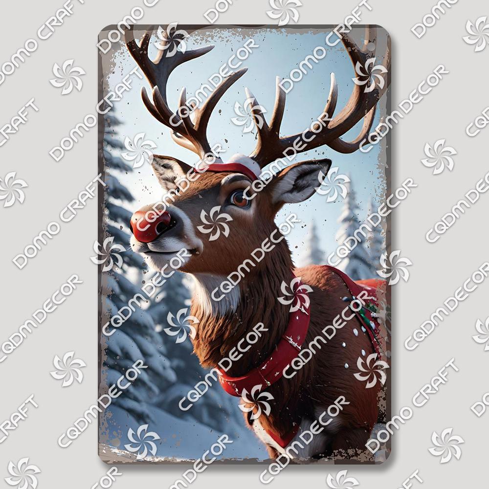 Merry Christmas Hot Cocoa Chocolate Poster Tin Signs Retro Elk Santa Claus Cookies Metal Plate Cafe Kitchen Home Decor Gift