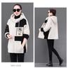 Korean Style Plus Size Mid-Length Lambswool Hoodie for Women - Slimming, Versatile, Thickened, and Cozy.