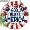 God Bless America Fireworks Wooden Sign, Patriotic 4th of July Front Door Decor, Rustic American Flag Wall Hanging