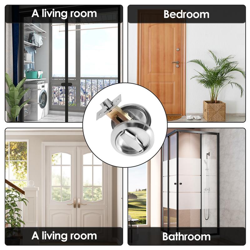 New Recessed Door Lock 304 Stainless Steel Hidden Recessed Cup Door Handle Keyless Recessed Door Pull for Bathroom Bedroom