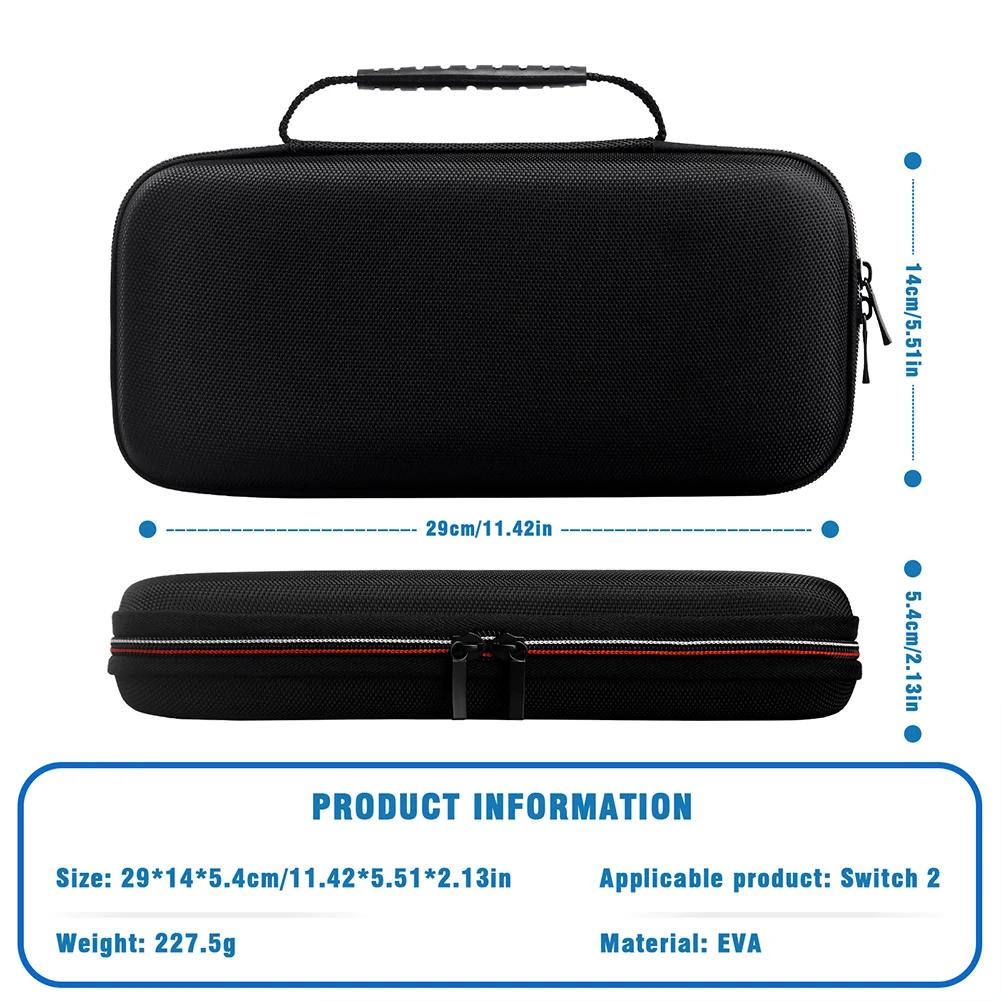 Carrying Case for Nintendo for Switch 2 Carrying Bag Shockproof Zipper Handbag Anti-drop with Game Card Slots Games Accessories