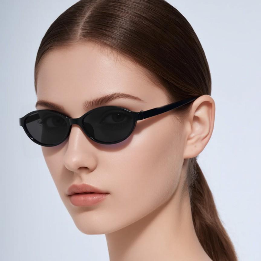 Women's High-End Retro Oval Sunglasses with Sun Protection