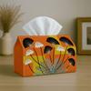 1pc Offers Two Size Options for a Contemporary Abstract Art Deco Tissue Box Featuring a Geometric Floral Fan Design. This Napkin Storage Organizer Is