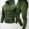Mens Casual Hooded Long Sleeve Top Matching Jogger Pants Set - Lightweight Comfort Fit Winter