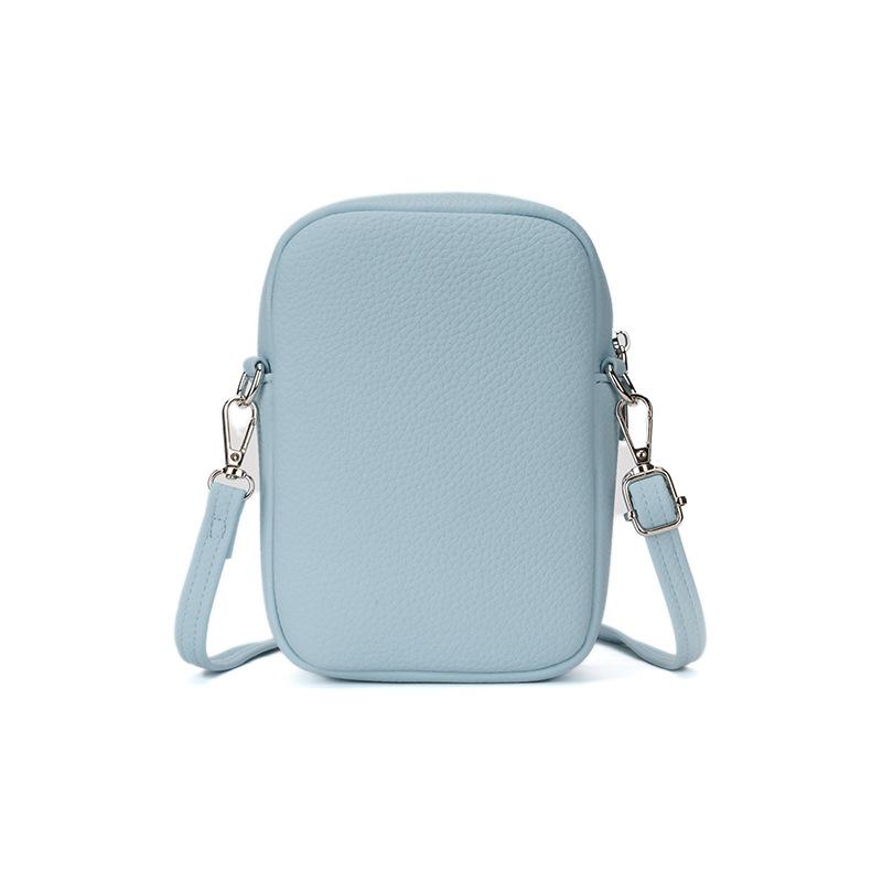 Vysokokvalitná taška na mobilný telefón, Jednoramenná crossbody taška s dvoma zipsami, Malá okrúhla taška