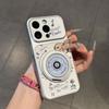Music puppy rotating bracket for Apple 16/17Pro mobile phone case IP15 plating 14 cute 13 cartoon 12